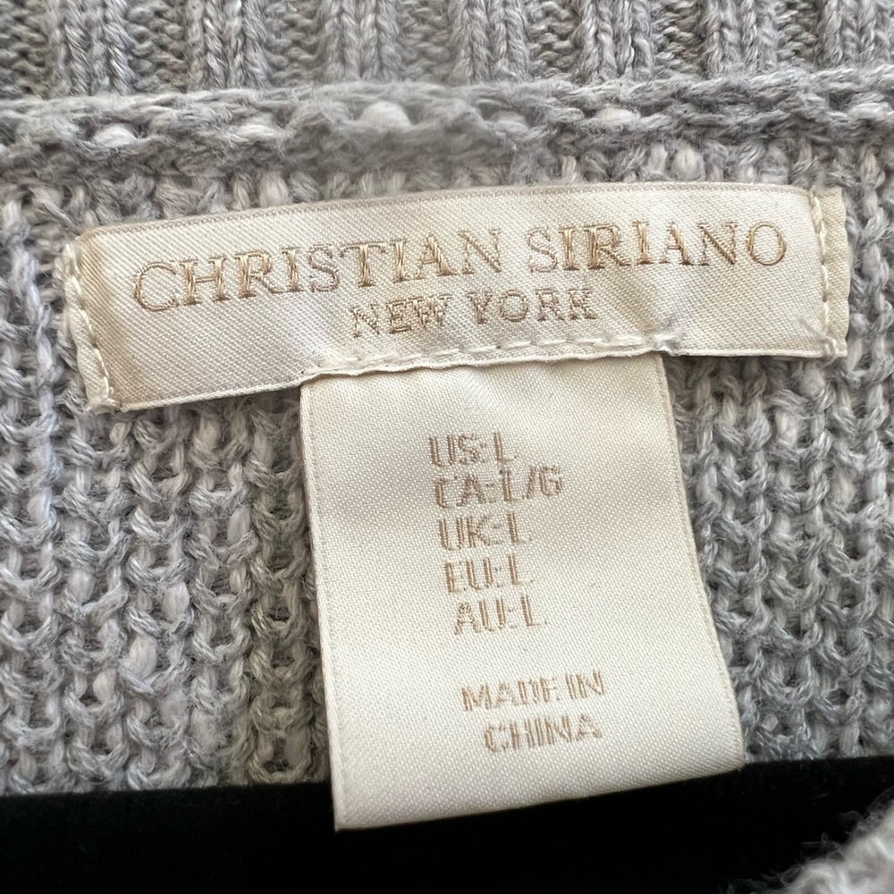 Christian Siriano Heart Print Sweater Valentine Gray Cotton Size L - Picture 3 of 4
